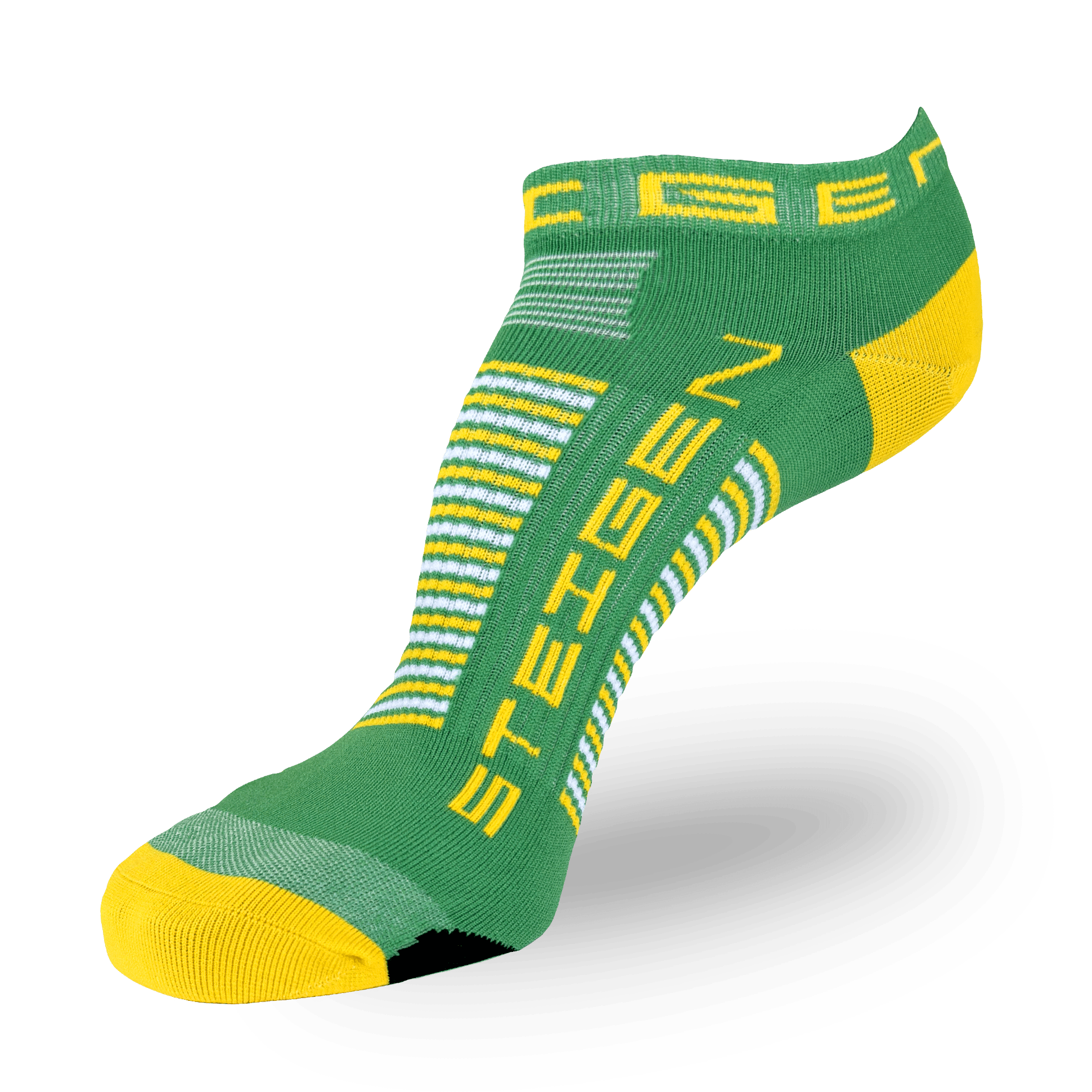 Green & Gold Running Socks Zero Length